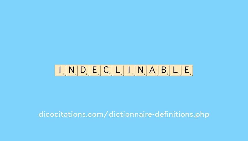 indeclinable