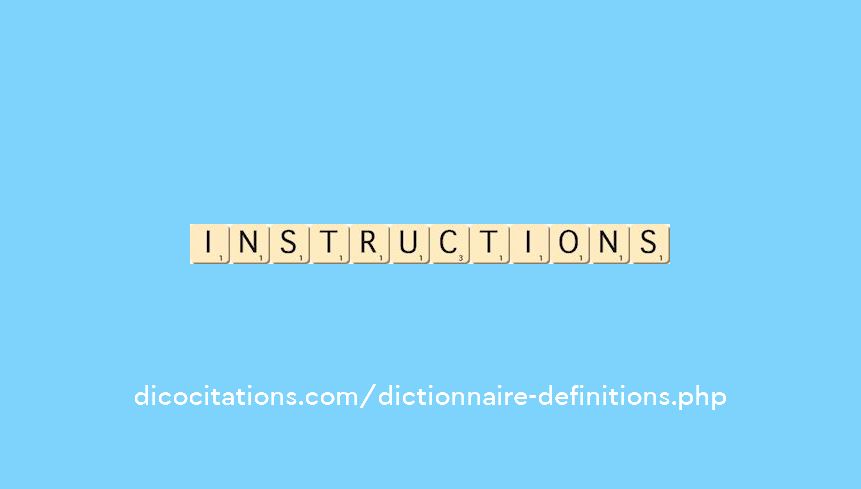 instructions instructions