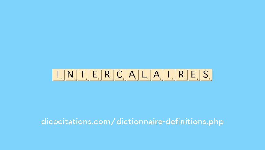 intercalaires intercalaires