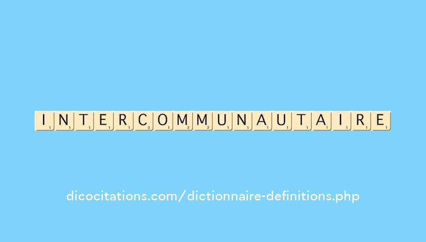 intercommunautaire intercommunautaire