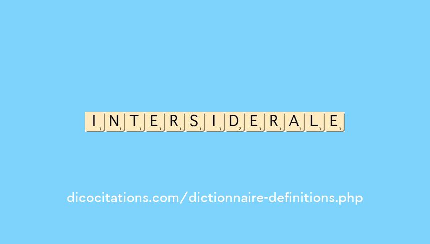 intersiderale intersiderale