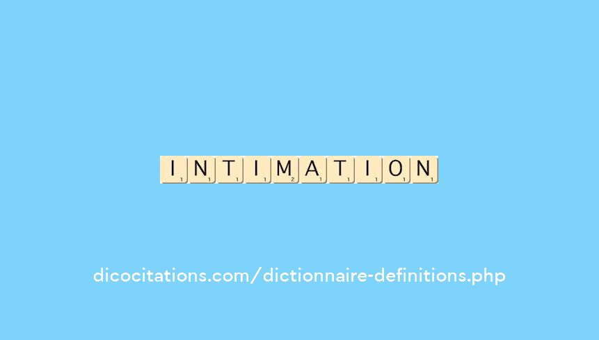 intimation