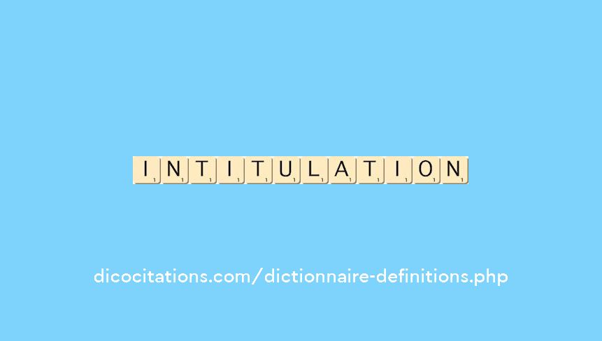 intitulation