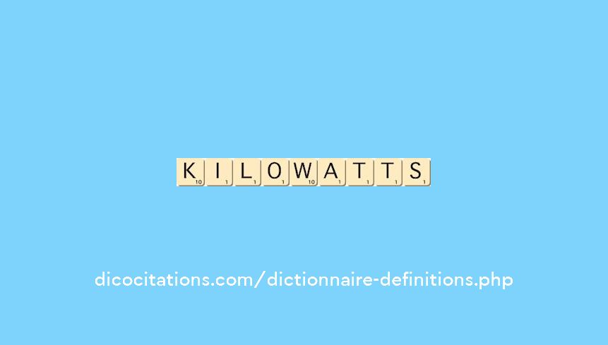 kilowatts kilowatts