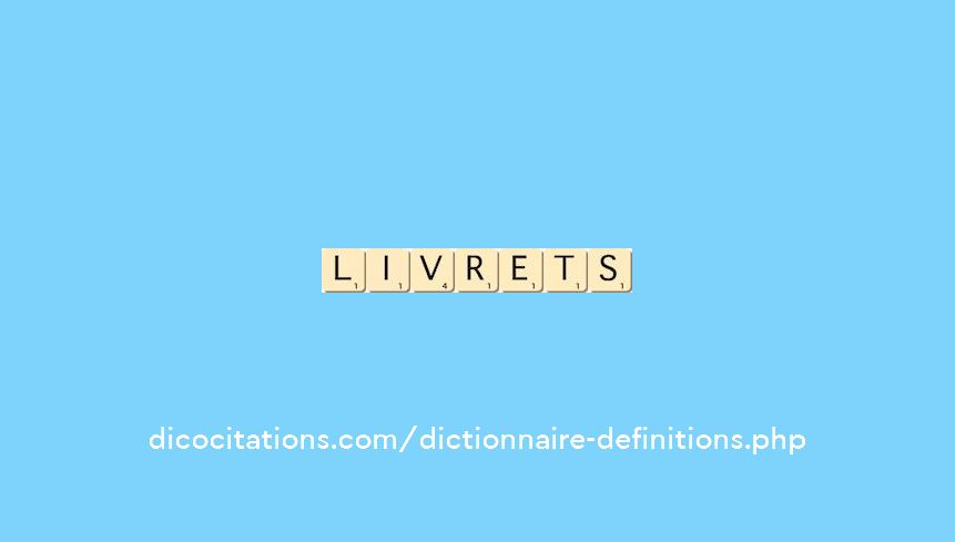 livrets livrets