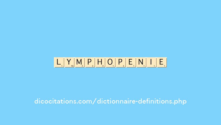 lymphopenie lymphopenie