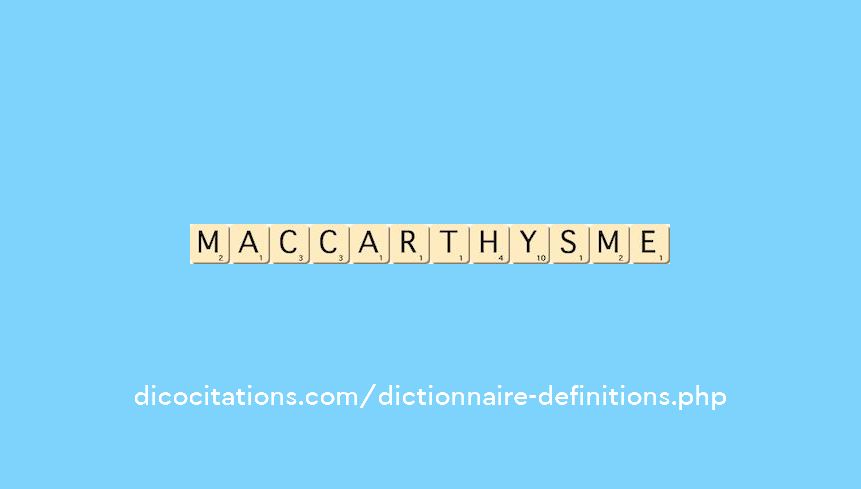 maccarthysme maccarthysme