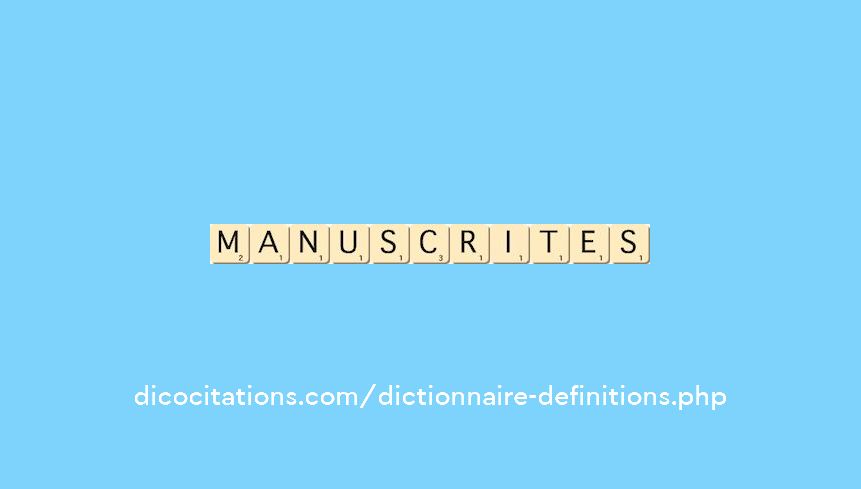 manuscrites manuscrites