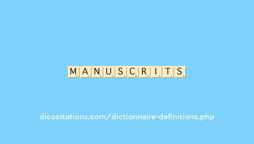 manuscrits manuscrits