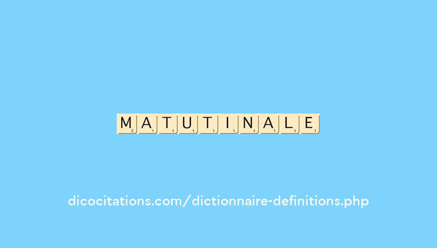matutinale matutinale