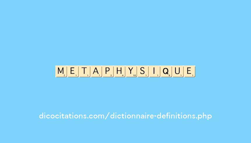 metaphysique metaphysique