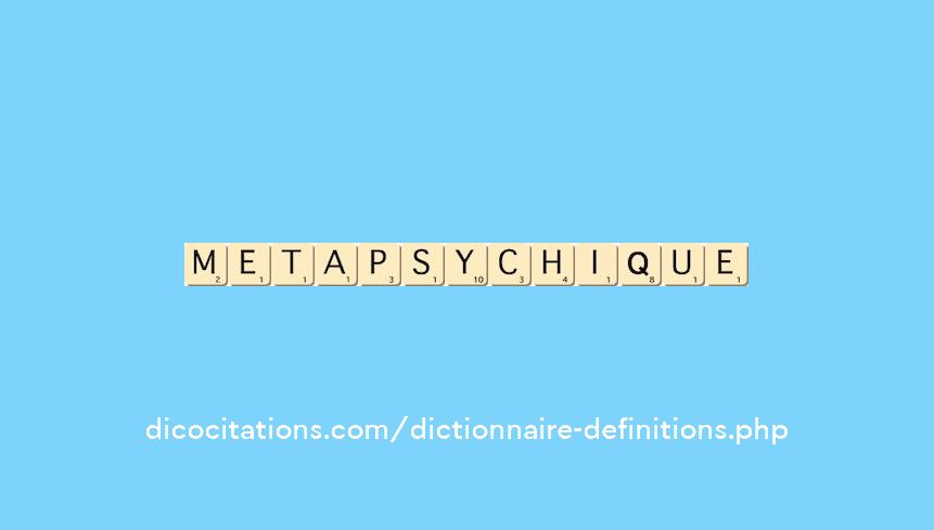 metapsychique metapsychique