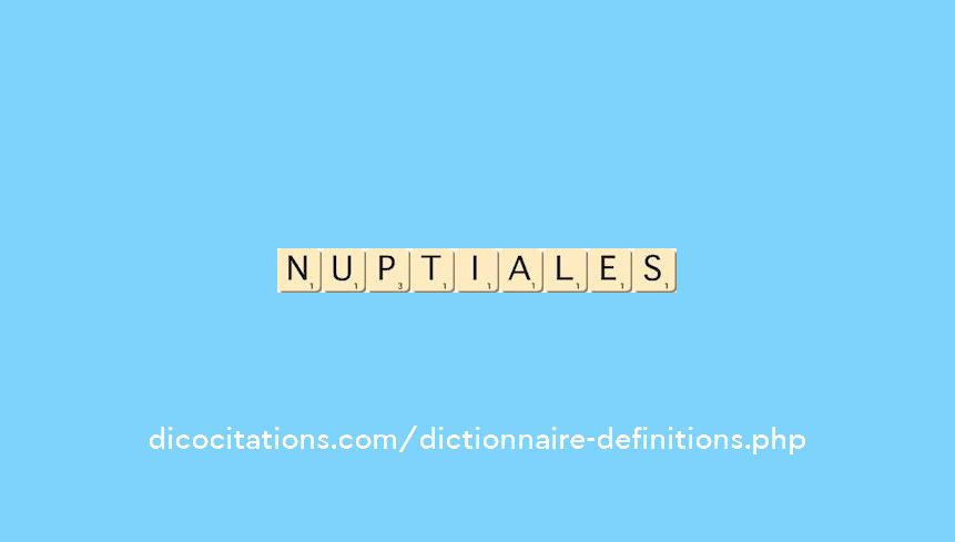 nuptiales nuptiales