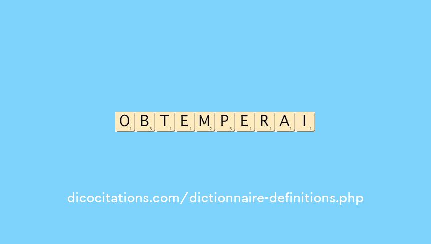 obtemperai obtemperai