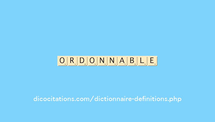 ordonnable