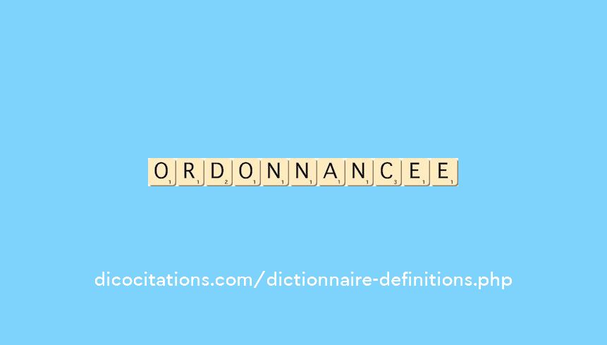 ordonnancee ordonnancee