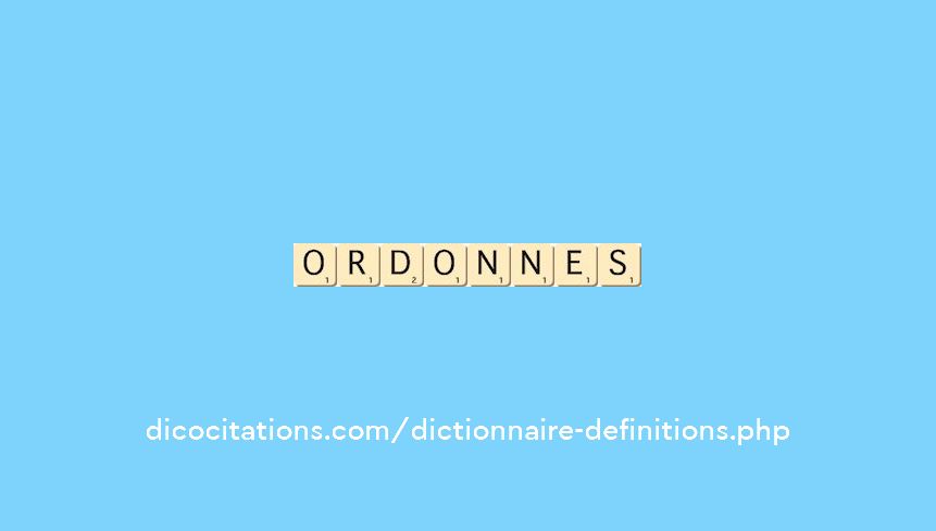 ordonnes