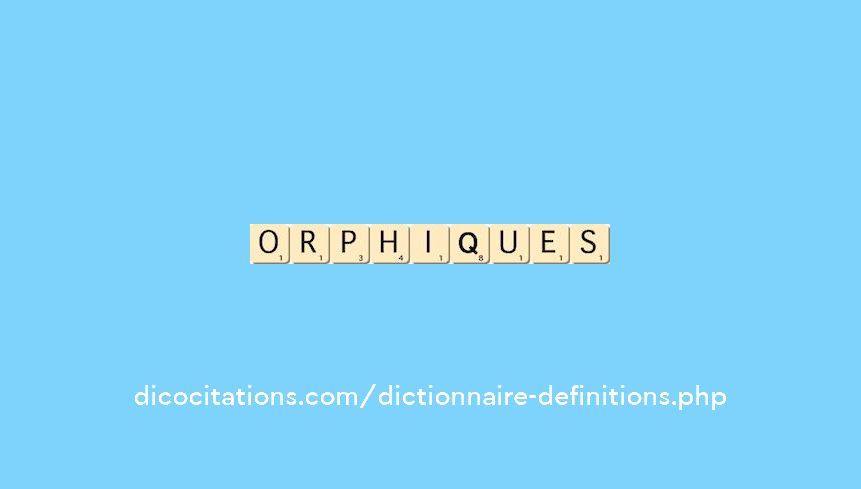 orphiques orphiques