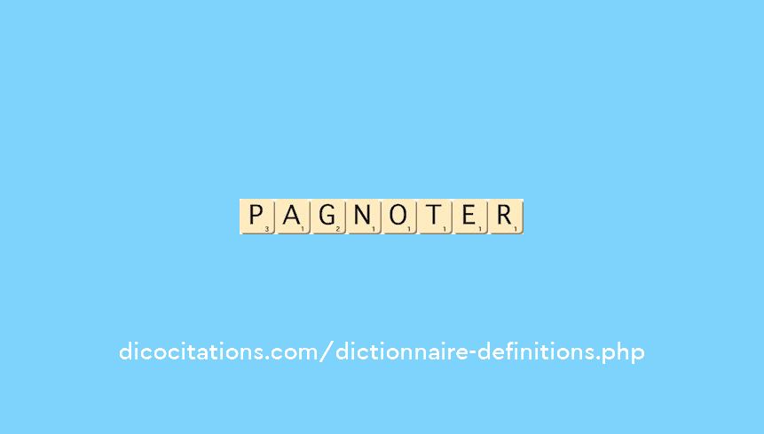 pagnoter pagnoter