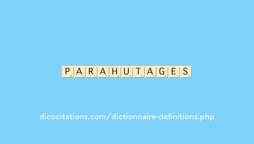 parachutages parachutages