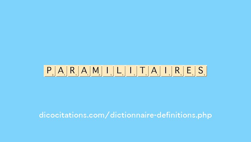 paramilitaires paramilitaires