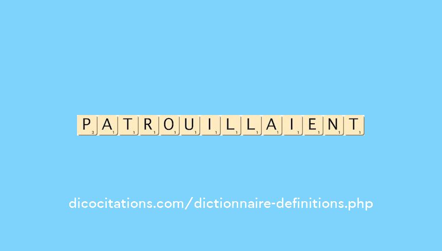 patrouillaient patrouillaient