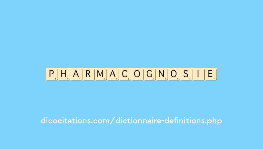 pharmacognosie pharmacognosie