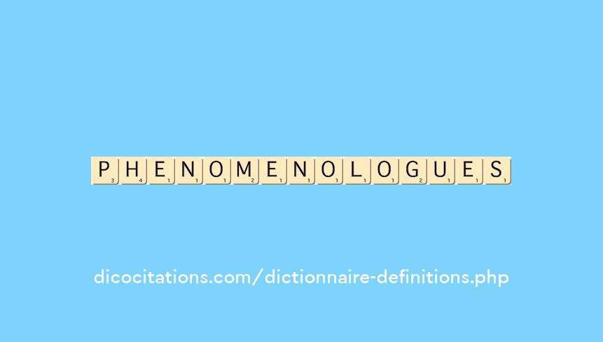 phenomenologues phenomenologues