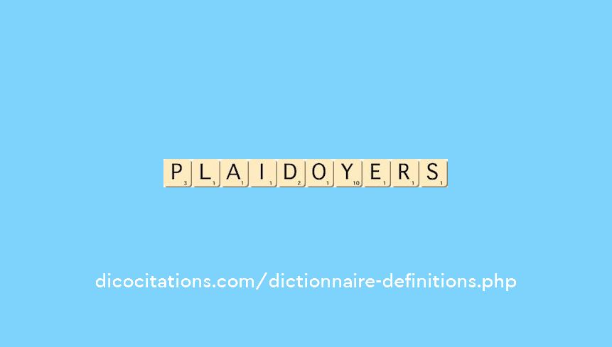 plaidoyers