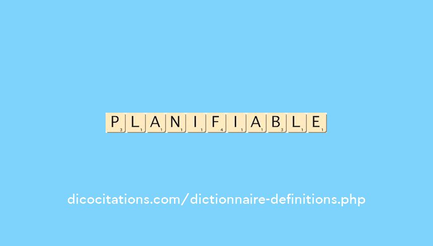 planifiable
