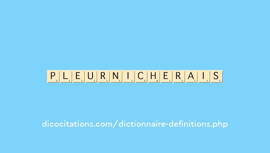 pleurnicherais pleurnicherais