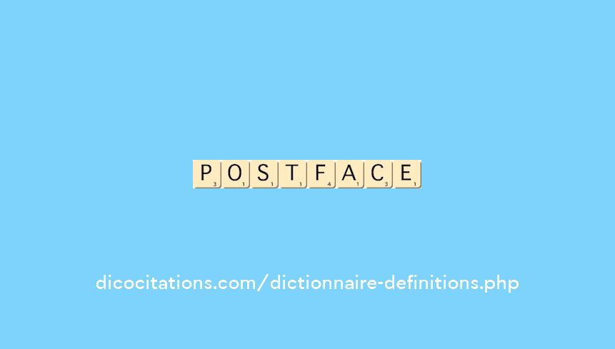 postface postface