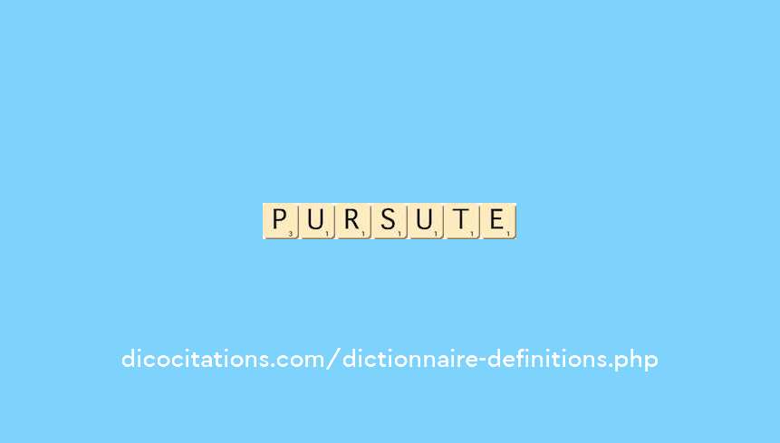 poursuite poursuite