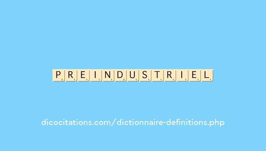 preindustriel preindustriel