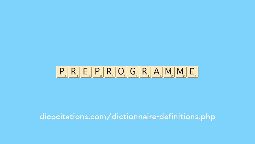 preprogramme preprogramme
