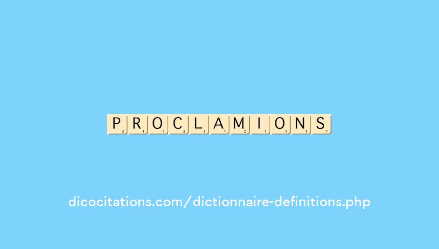 proclamions proclamions