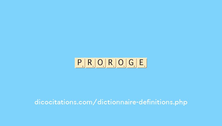 proroge proroge
