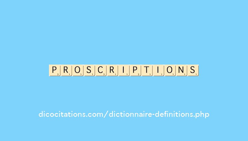 proscriptions proscriptions