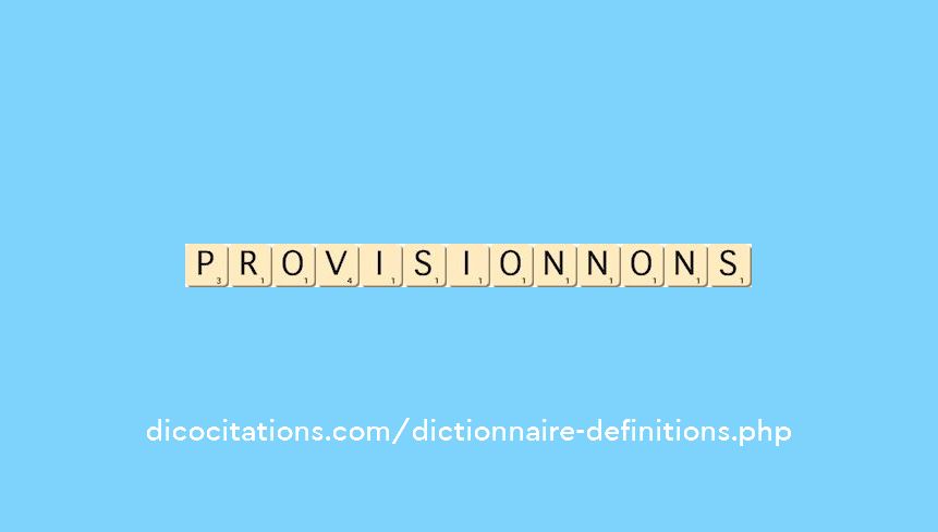 provisionnons provisionnons