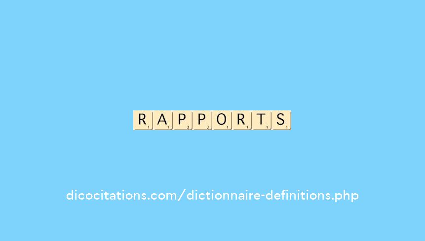 rapports rapports