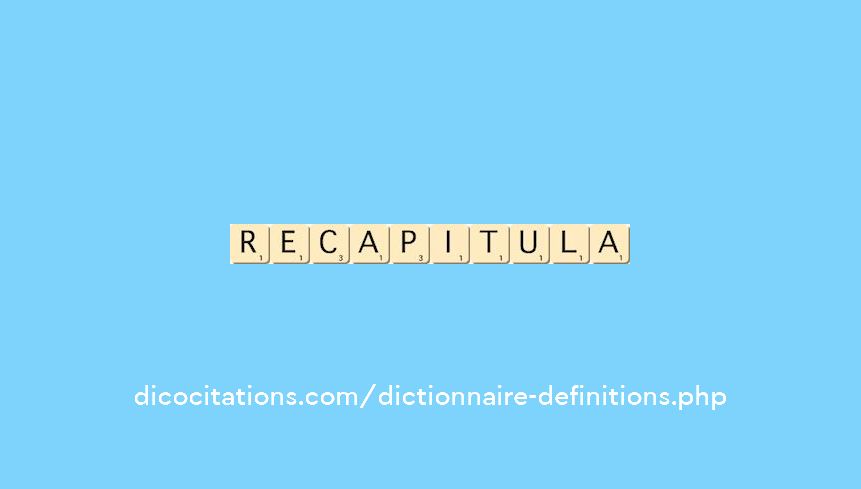 recapitula recapitula