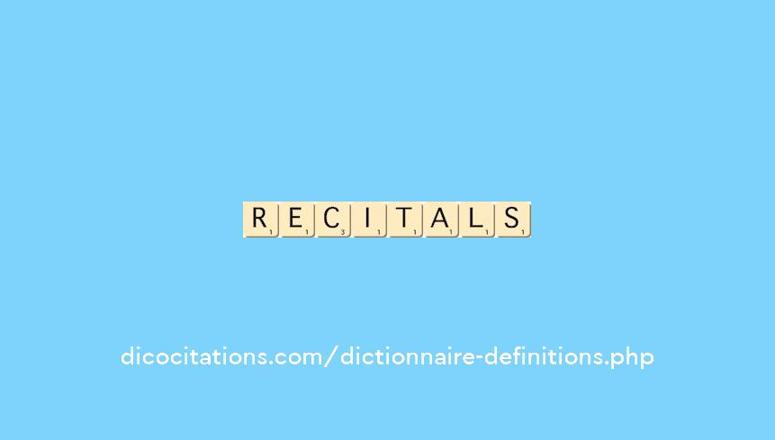 recitals recitals