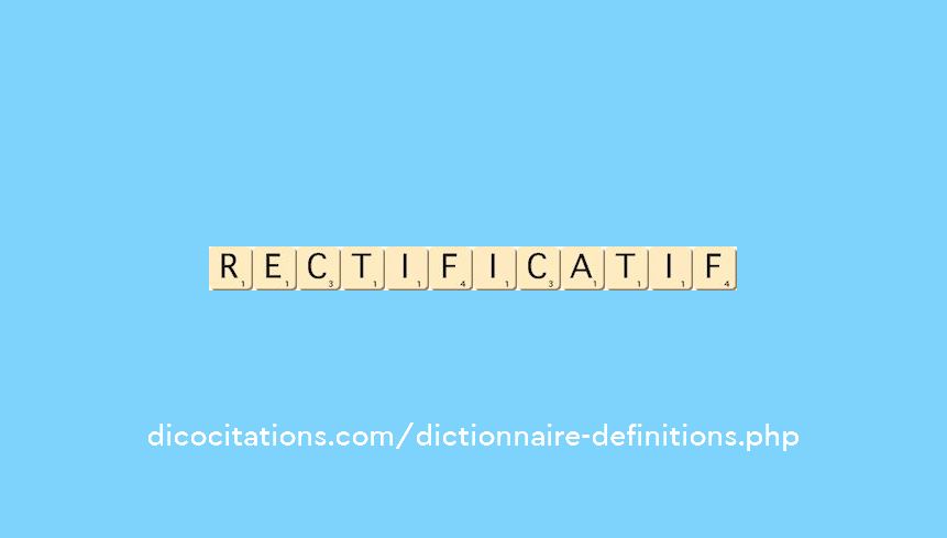 rectificatif rectificatif