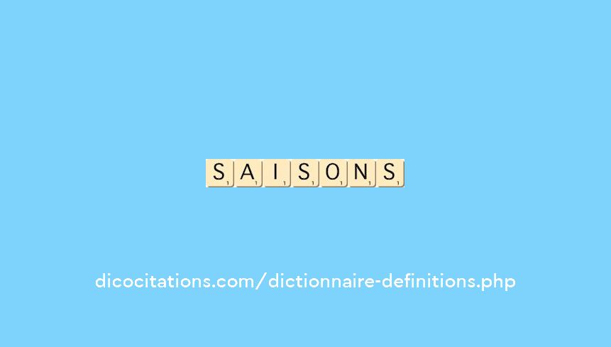 saisons saisons