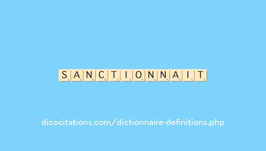 sanctionnait