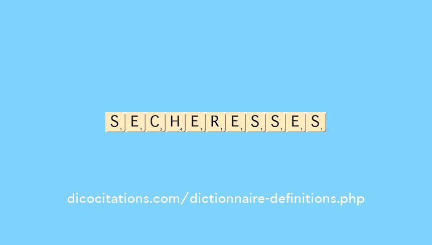 secheresses secheresses