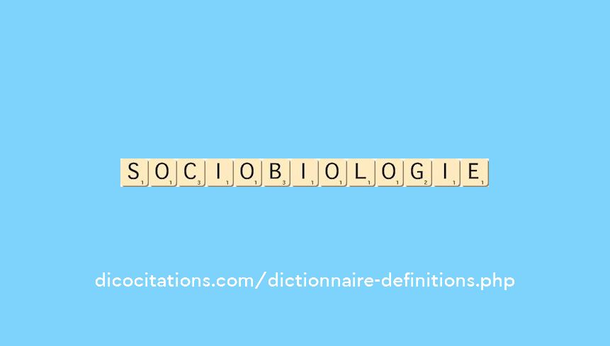 sociobiologie sociobiologie