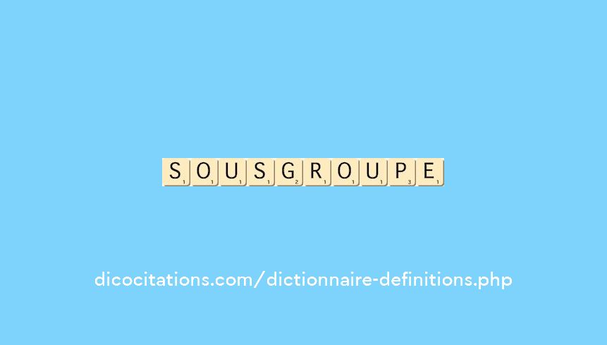 sous-groupe sous-groupe