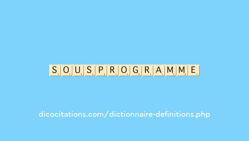 sous-programme sous-programme