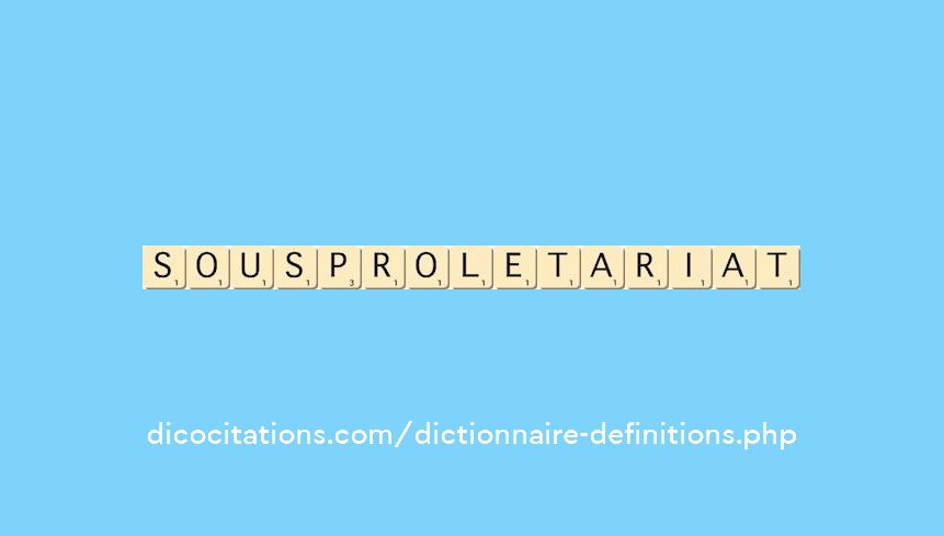 sous-proletariat